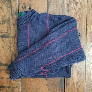 Vintage Unisex Oversized Knit Navy Sweater
